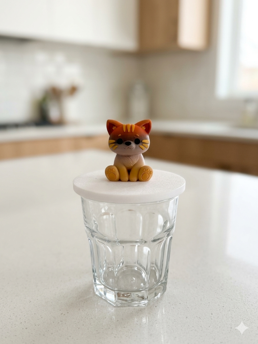 3D-Druck Glasabdeckung Kleine Katze – Detailansicht von fks-design
