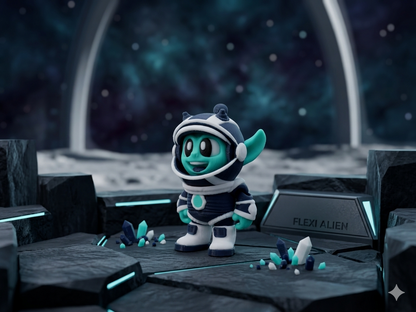 Mini Flexi-Space-Alien seitliche Ansicht – detailreicher 3D-Druck aus PLA von fks-design
