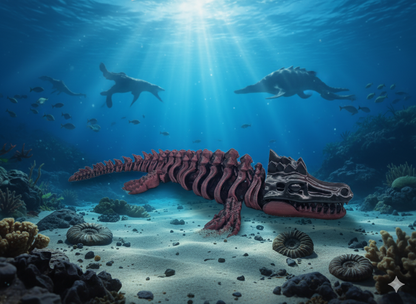 Flexi Mosasaurus Skelett 3D Druck Silk PLA beweglich 20,5cm Dinosaurier - fks-design
