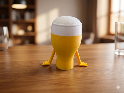 Papa Kantenhocker Bierglas Deko Figur aus PLA - hintere Ansicht – Witziges Vatertag Geschenk von fks-design
