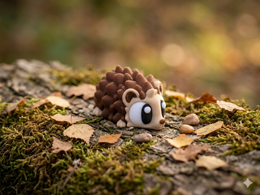 Mini Flexi-Igel aus 3D-Druck in PLA – bewegliches Fidget Toy mit detailreichem Stachelrücken von fks-design
