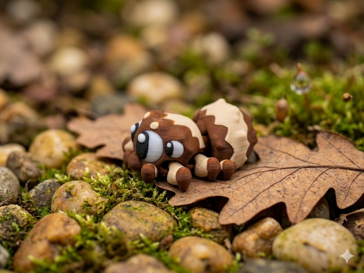Mini Flexi Spring Spinne Detailansicht bewegliche Beine 3D-Druck Fidget Toy - fks-design
