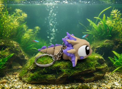 3D-gedruckter Flexi Schlüsselanhänger Axolotl beweglich