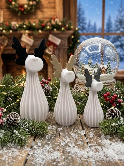 Große Elch Familie 3D Druck Weihnachtsdeko detailreich PLA