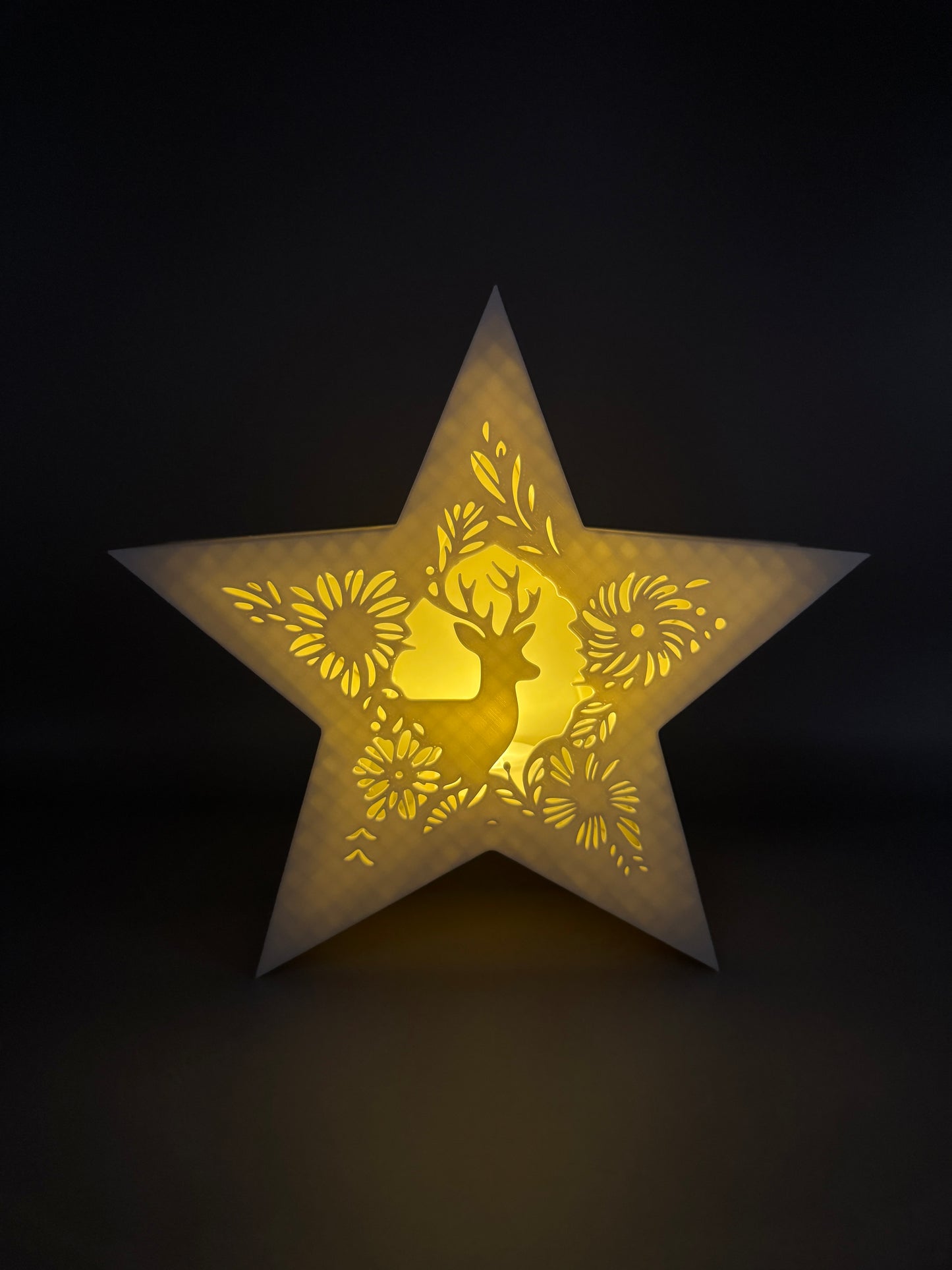 3D Druck Sternen LED Teelichthalter  " Hirsch "