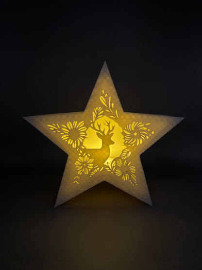 3D Druck Sternen LED Teelichthalter  " Hirsch "