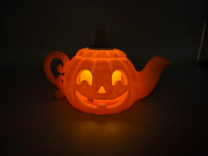 3D Druck LED Teelichthalter Halloween Kürbis Teekanne Herbst Deko PLA