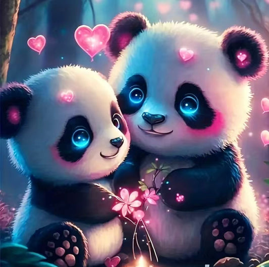 Diamond Painting Kit " Panda Liebe "! 30 x 30 cm!
