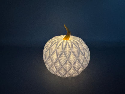 Kürbis Weiß LED Teelichthalter 3D Druck - Herbst Dekoration - fks-design
