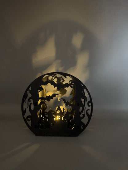 3D Druck! LED Teelichthalter " Halloweennacht "!