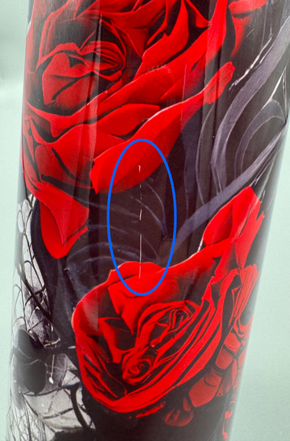 B-Ware Edelstahl Tumbler Black Heart Druckfehler Detailansicht von fks-design
