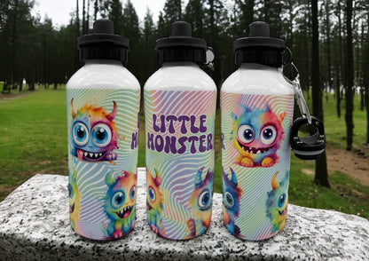 Alu Trinkflasche Little Monster 600ml mit 2 Verschlüssen - fks-design
