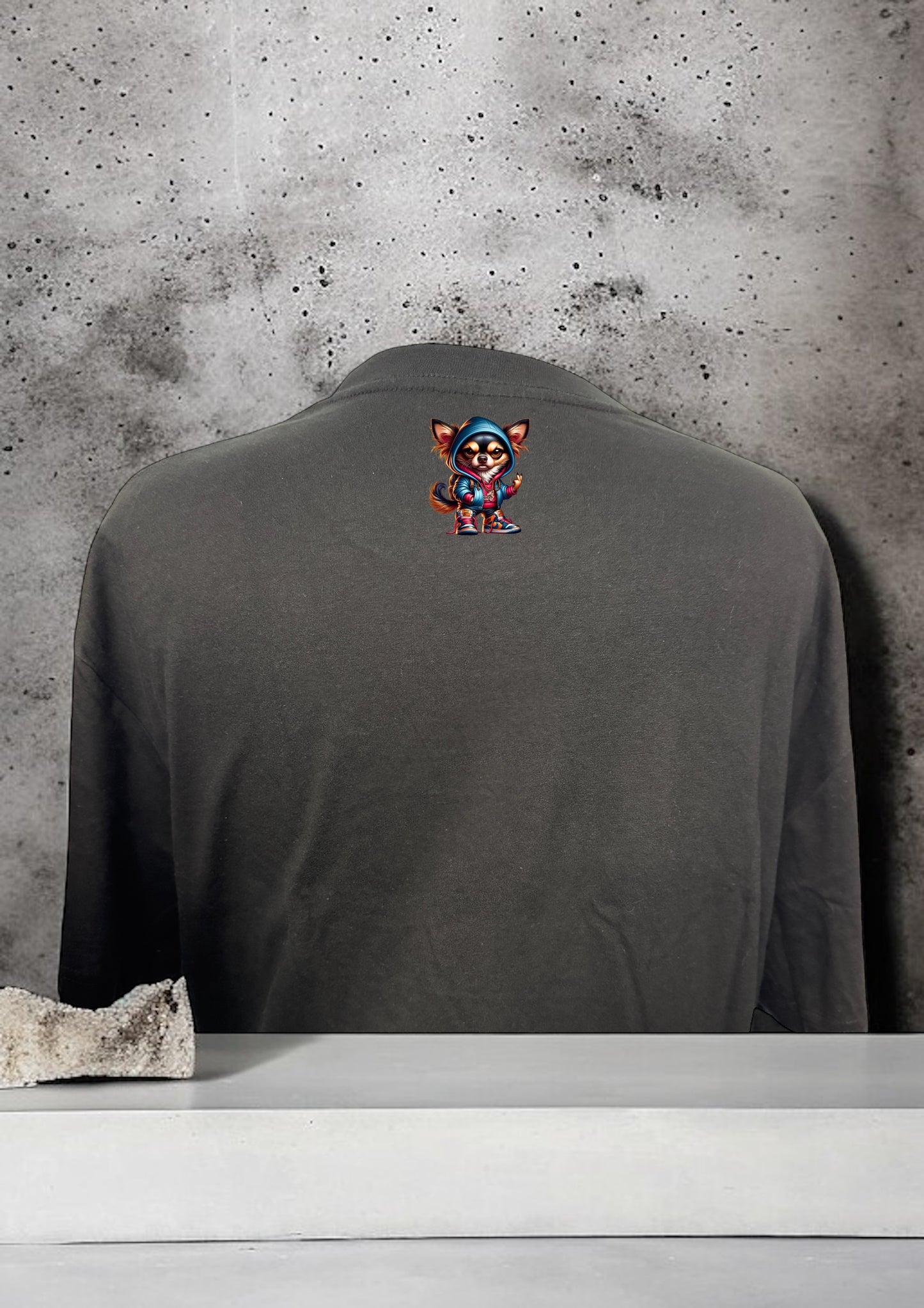 Unisex T-Shirt Chihuahua mit Hoody süßes Hunde Motiv-Shirt Rückseite von fks-design
