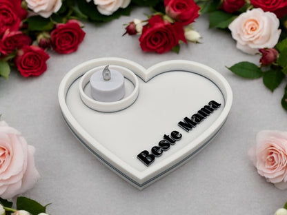 LED Teelichthalter Herz Beste Mama von fks-design - 3D Druck Muttertag Geschenk
