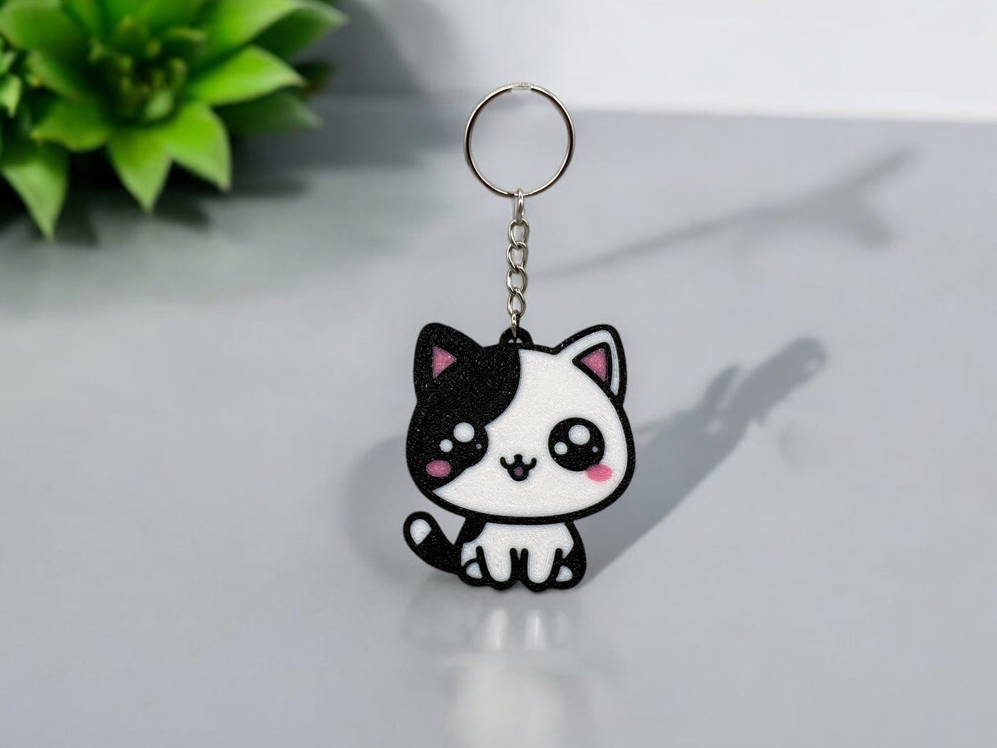Schlüsselanhänger süße Katze 3D Druck aus PLA für Katzenliebhaber von fks-design
