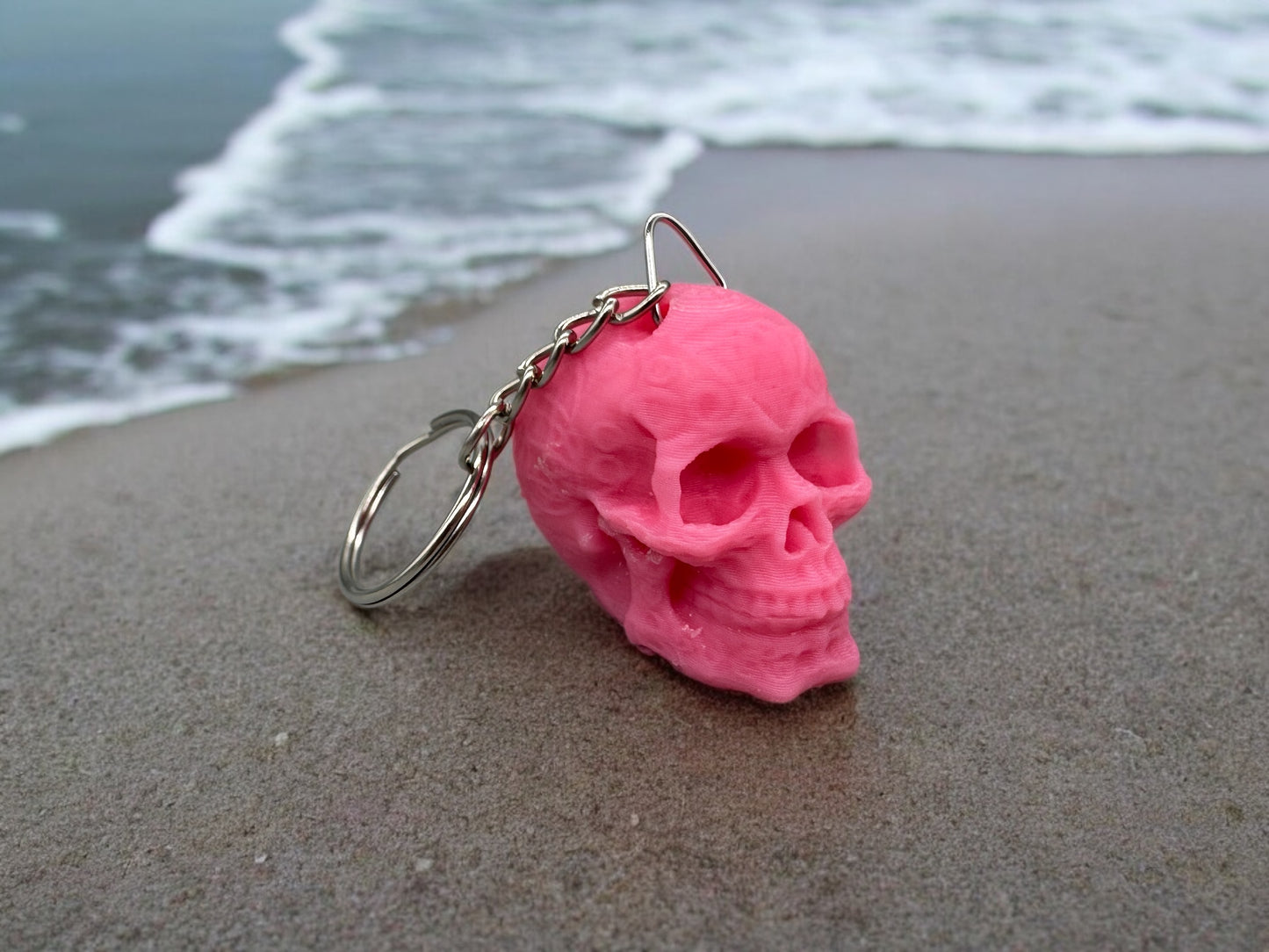 Schlüsselanhänger Skull 3D Druck PLA Rosa Totenkopf von fks-design
