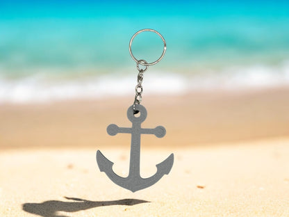 Schlüsselanhänger Anker 3D Druck PLA Grau maritim von fks-design
