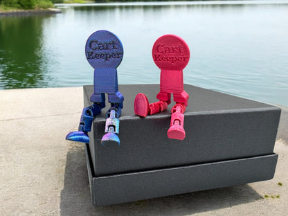 Beweglicher Wagenlöser 3D Druck – Übersicht beide Farben, kompakt am Schlüsselbund von fks-design

