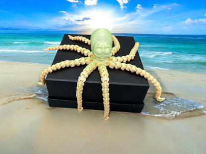 Flexi Oktopus Seitenansicht 3D gedruckt Silk PLA maritime Deko - fks-design