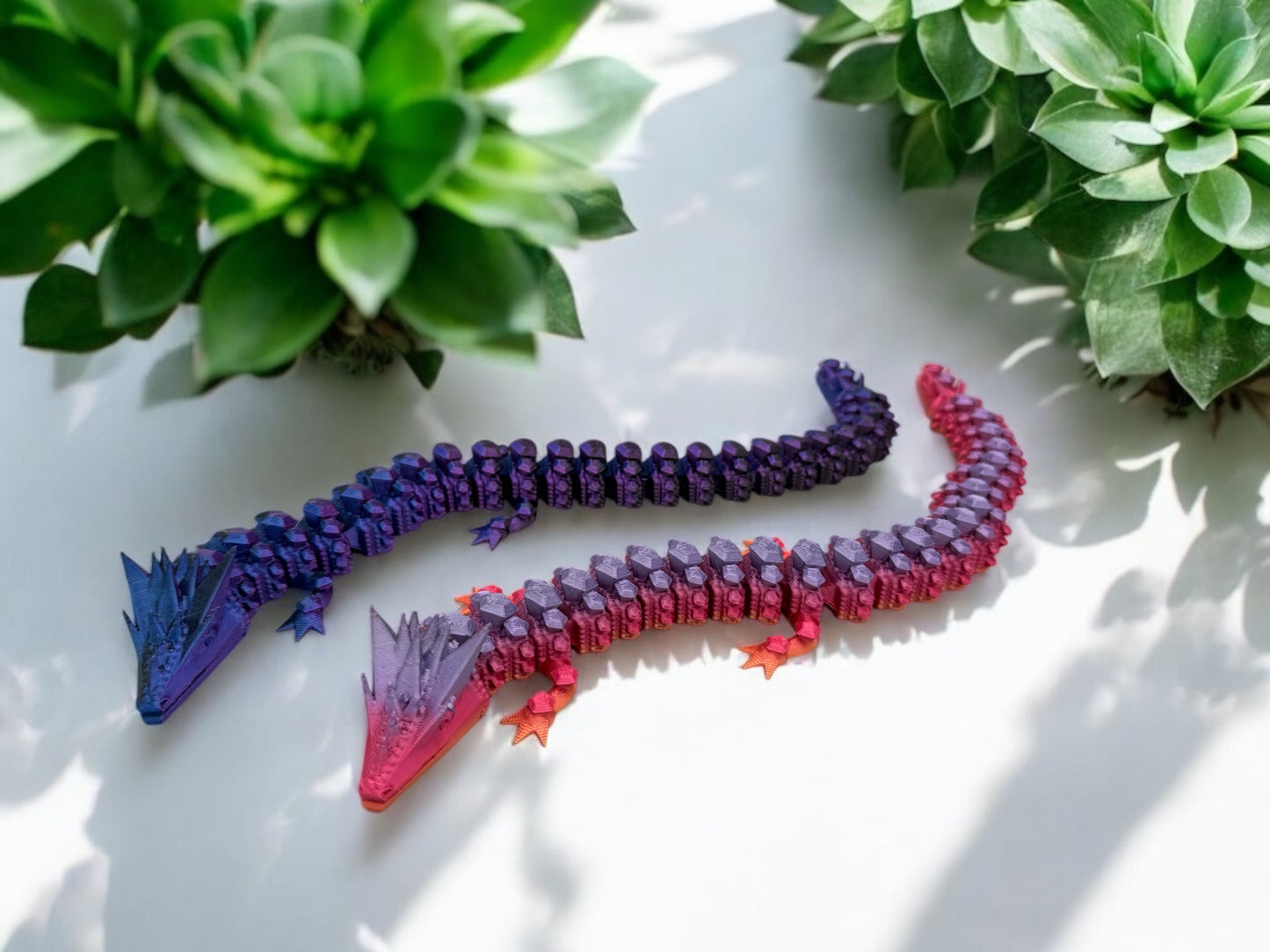 Flexi Drache 3D Druck Farbverlauf beweglich 31,5cm - fks-design