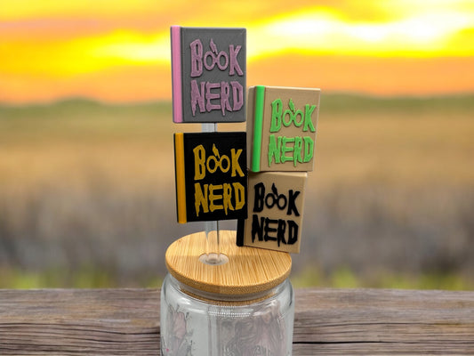 3D Druck Trinkhalm Topper Book Nerd - Strohhalm Deko PLA - fks-design
