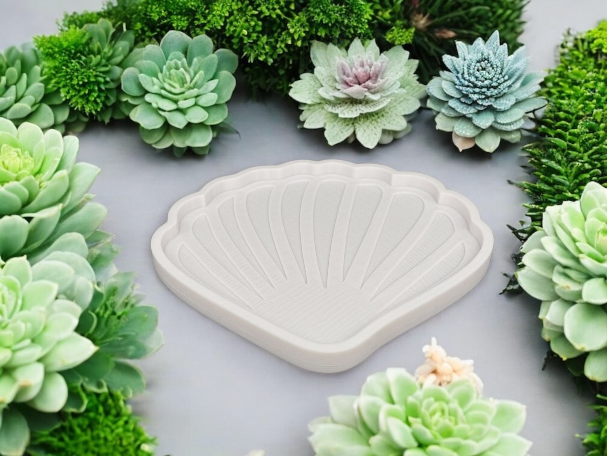3D-Druck Muschelteller Weiß von fks-design - maritime Deko Ablage für Schmuck & Schlüssel
