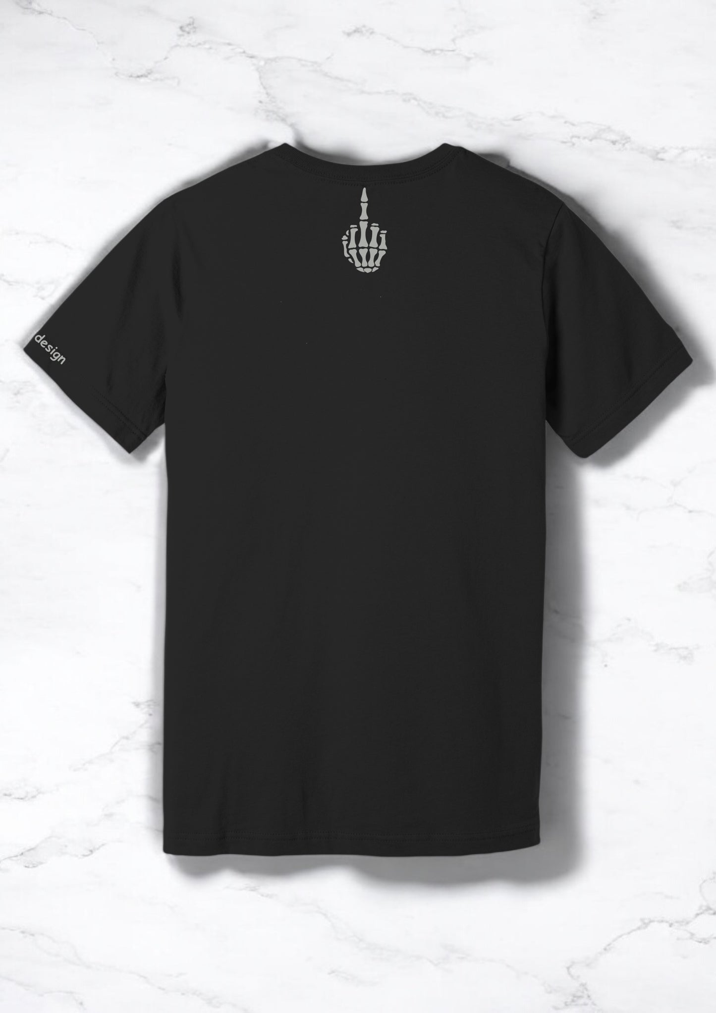 Unisex T-Shirt Skelett Mittelfinger Gothic Shirt Rückseite von fks-design
