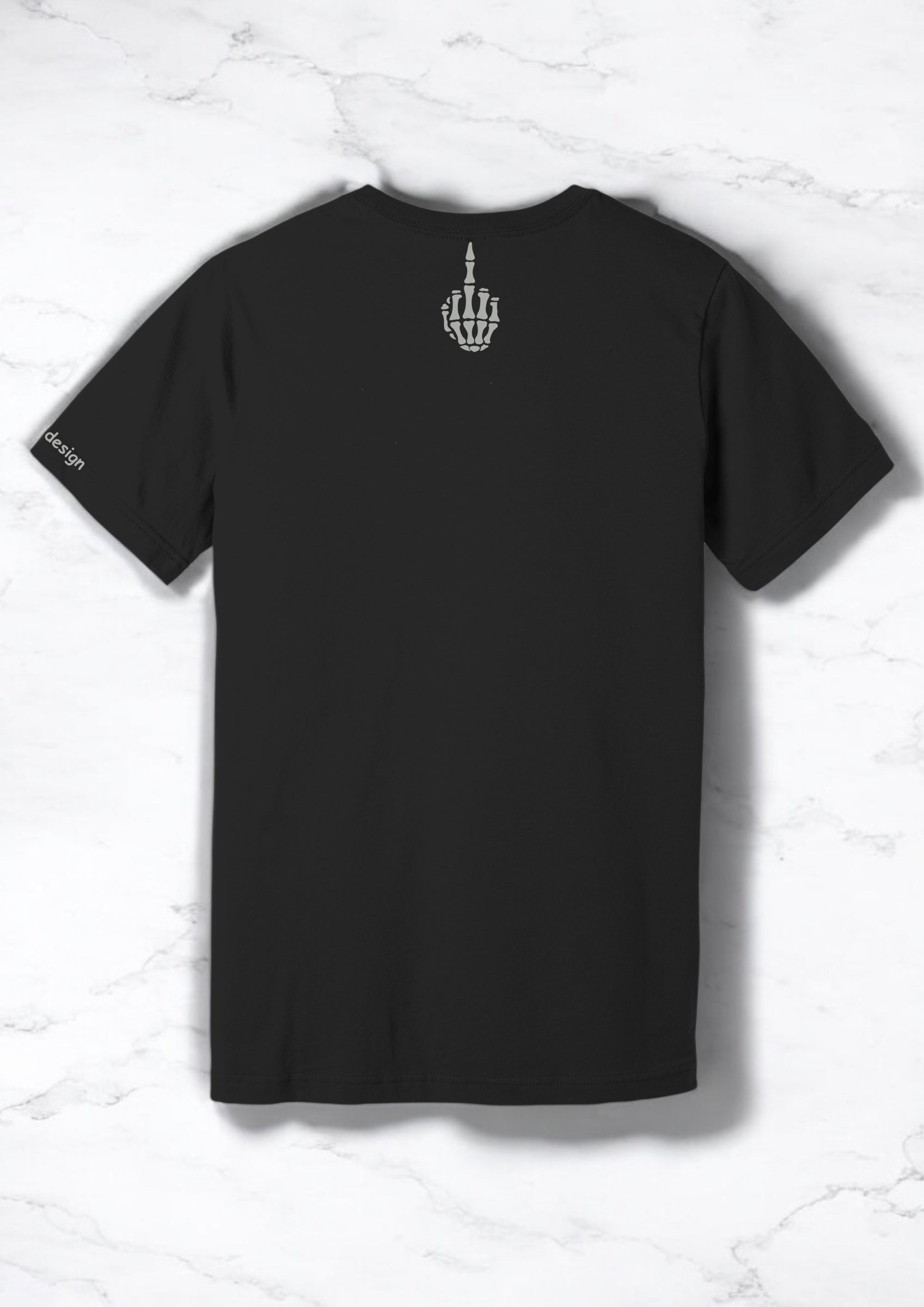 Unisex T-Shirt Skelett Mittelfinger Gothic Shirt Rückseite von fks-design
