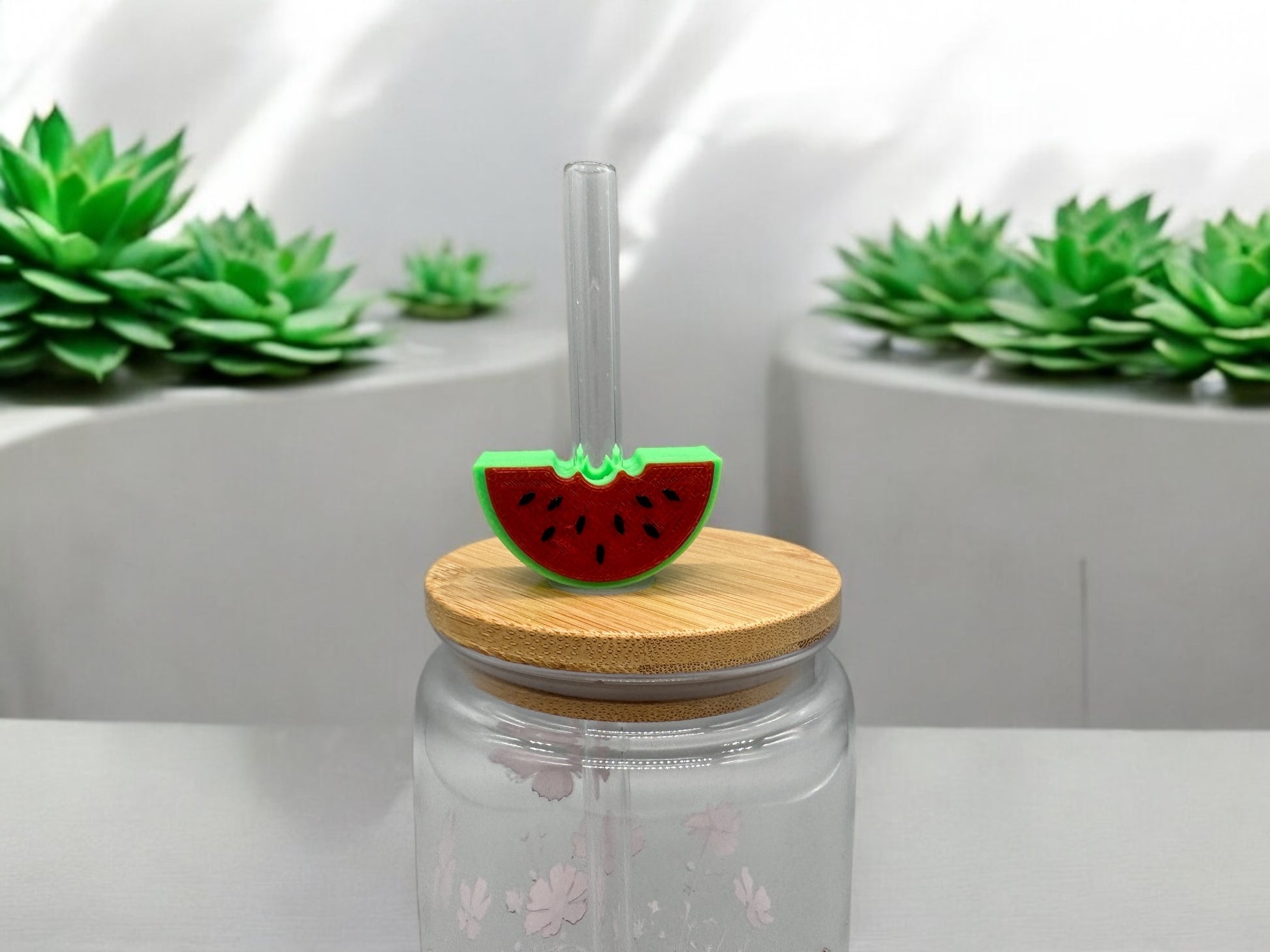 3D Druck Trinkhalm Topper Wassermelone - Strohhalm Deko PLA - fks-design
