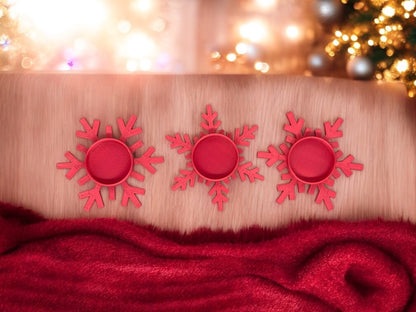 3D Druck! 3er Set LED Teelichthalter " Schneeflocke "!