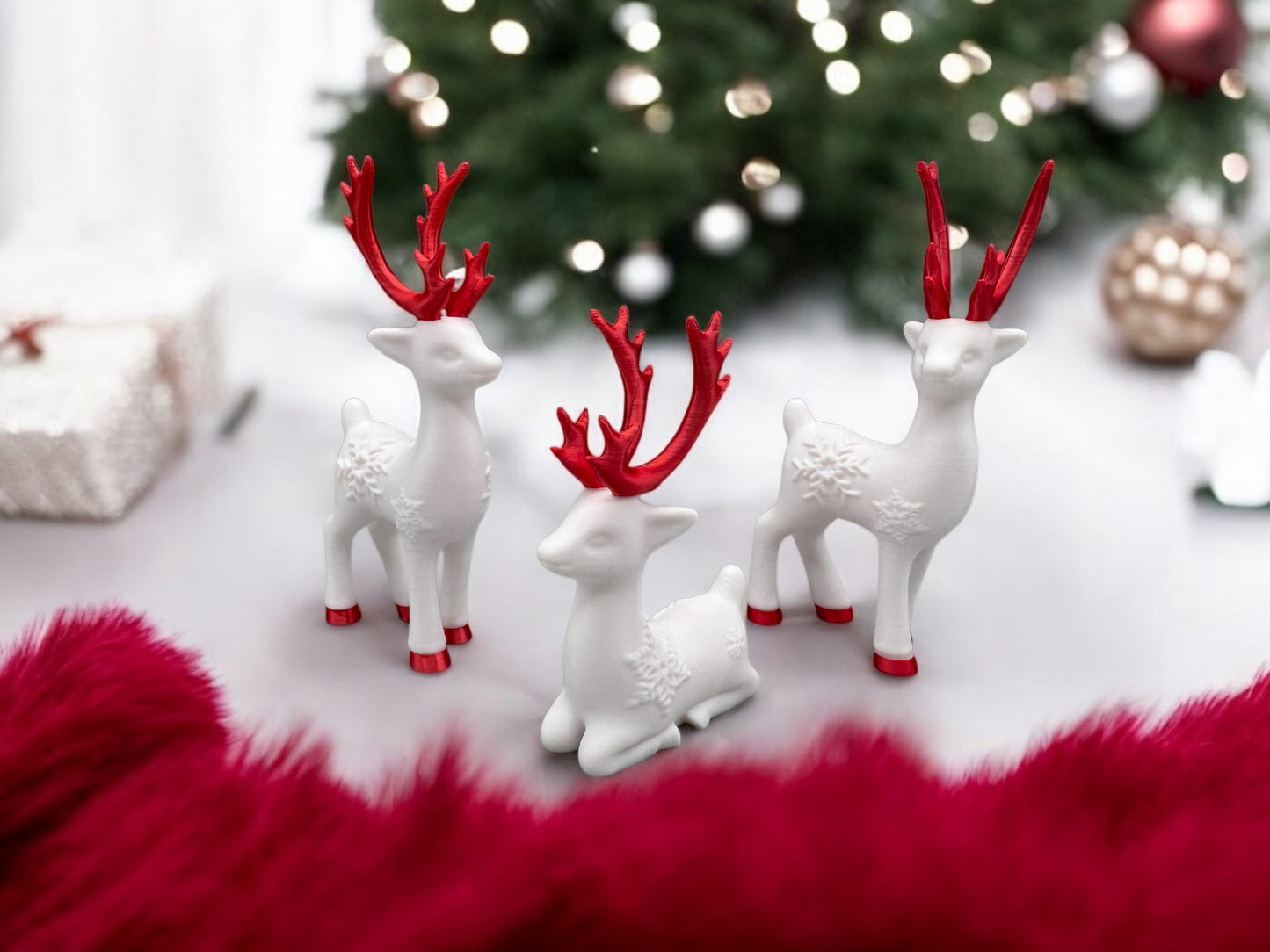 3D Druck! 3er Set Winter - Weihnachtliche Hirsche!