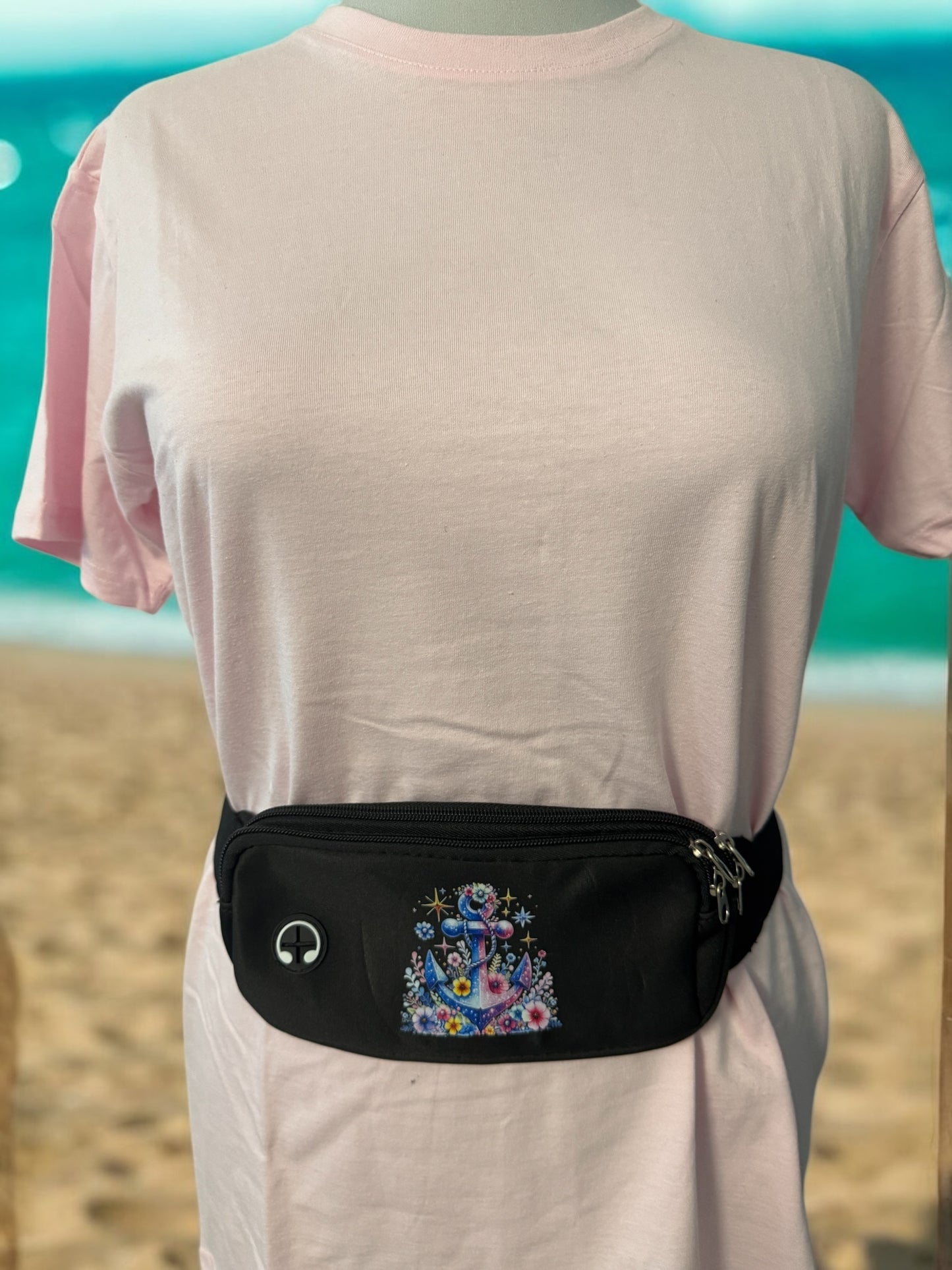 Bauchgurttasche / Gürteltasche " Blumenanker 6 "!