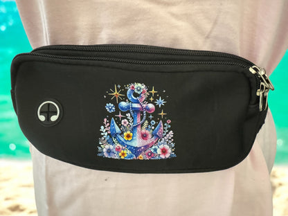 Bauchgurttasche / Gürteltasche " Blumenanker 6 "!