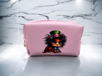 Kosmetiktasche Funny Turtle 1 - PU-Leder rosa Schildkröte - fks-design
