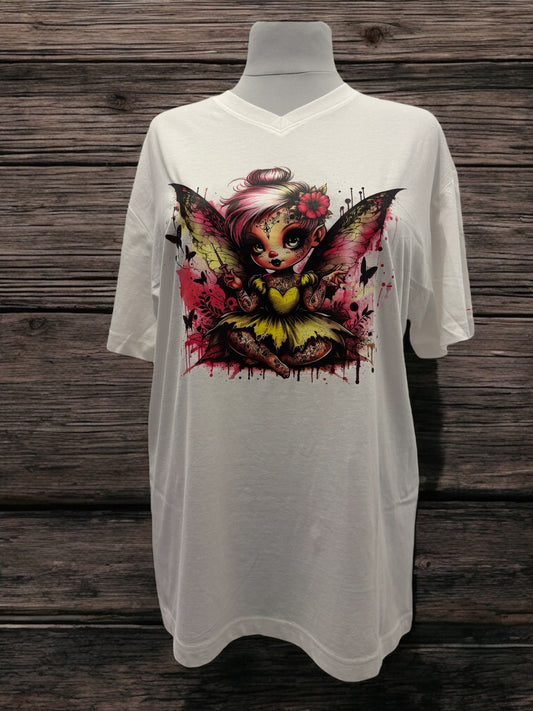 Unisex T-Shirt Gothic Fee dunkles Fantasy Motiv-Shirt Vorderseite von fks-design

