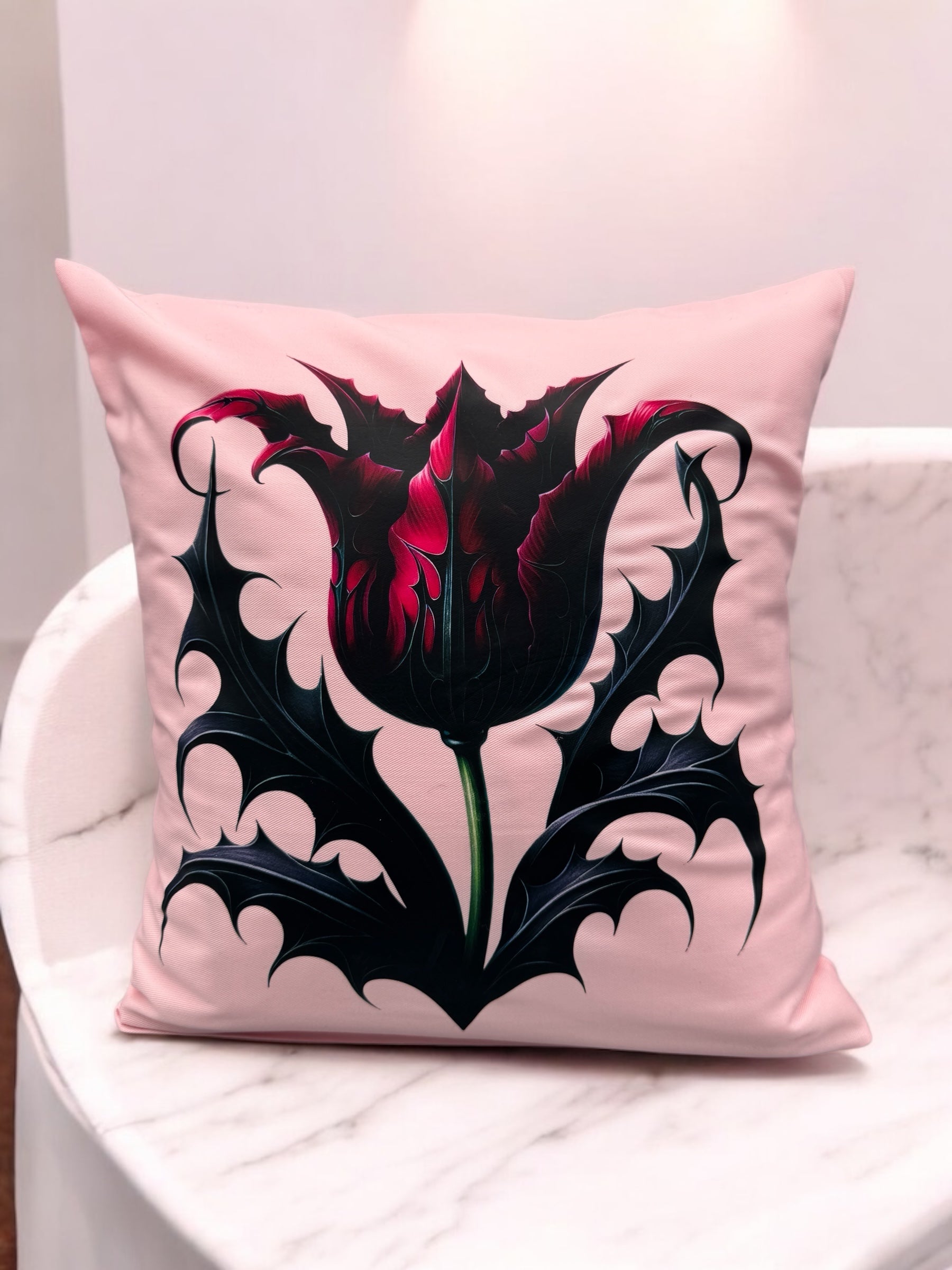Kissenhülle Stacheltulpe 40x40 cm von fks-design - DTF Druck moderne Blumen-Deko
