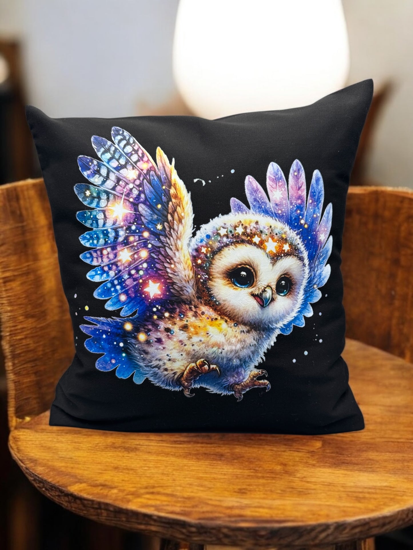 Kissenhülle Süße Eule 40x40 cm von fks-design - DTF Druck niedliche Eulen-Deko
