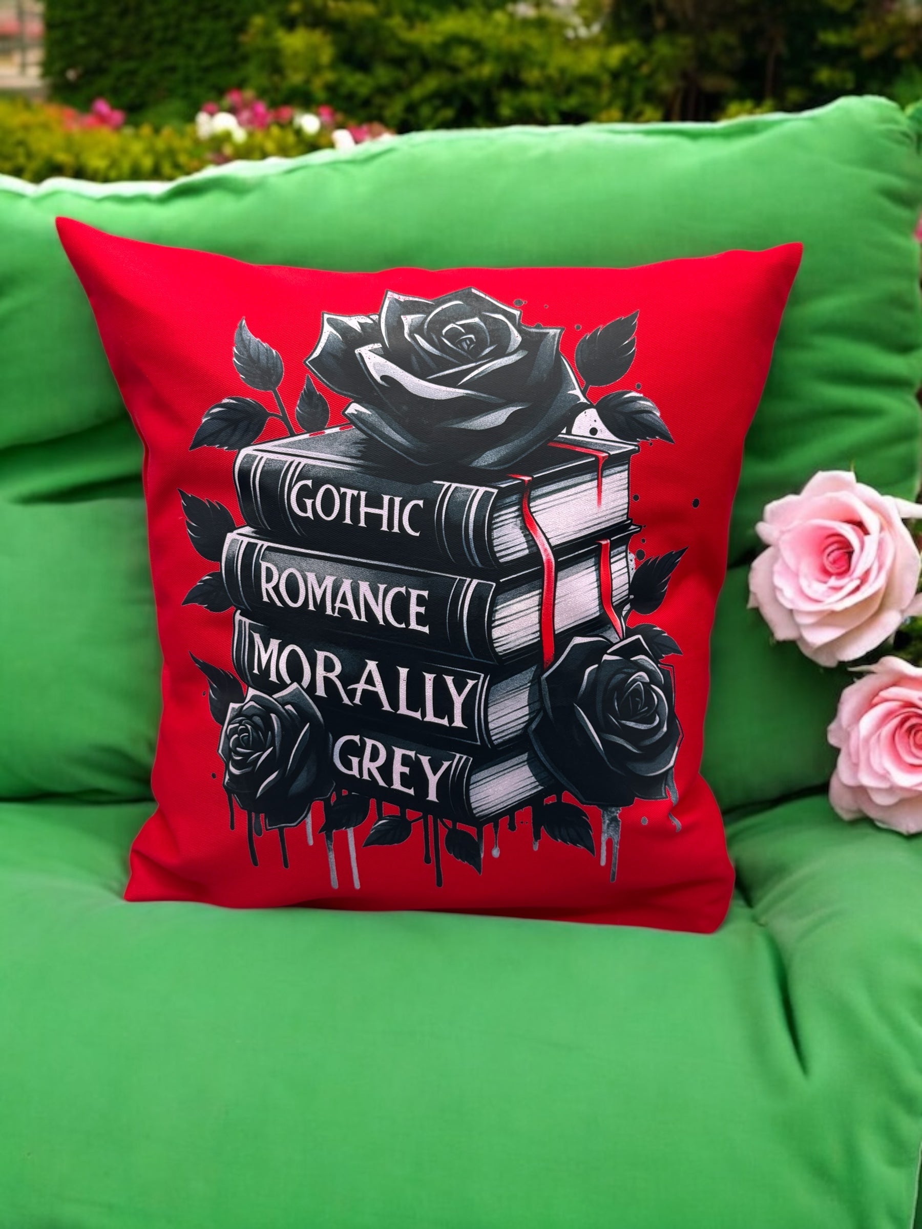 Kissenhülle Black Books 40x40 cm von fks-design - DTF Druck stilvolle Bücher-Deko für Bücherliebhaber
