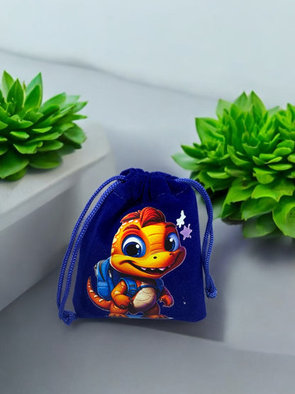 Samtbeutel " Dino Mike " mit Kordelzug! 7 x 9 cm