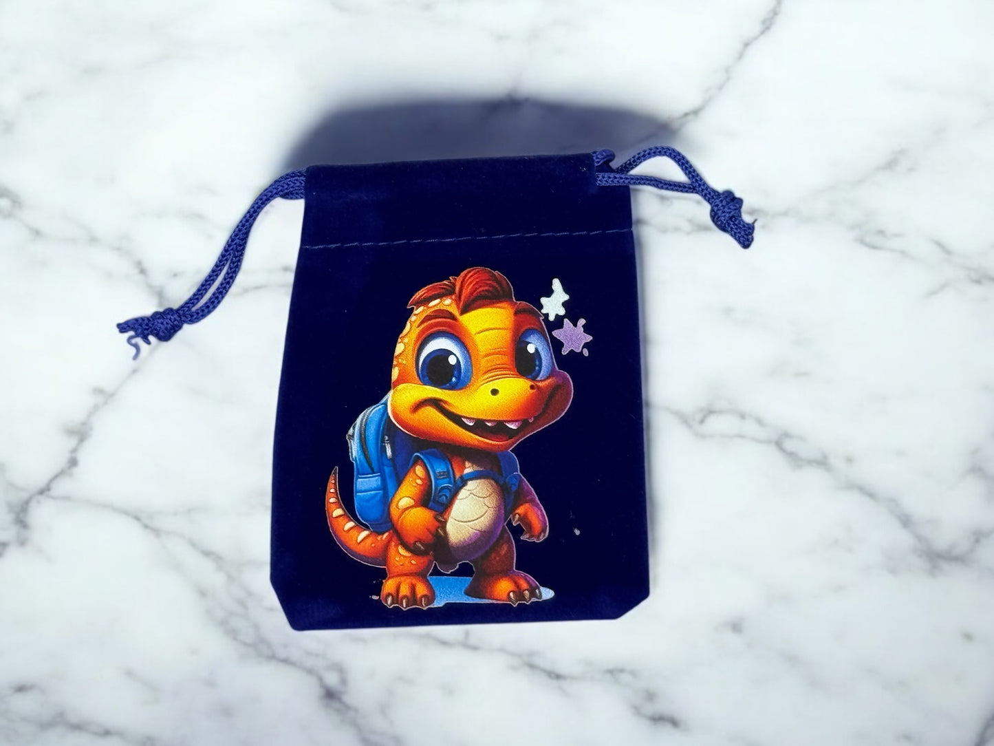 Samtbeutel " Dino Mike " mit Kordelzug! 7 x 9 cm