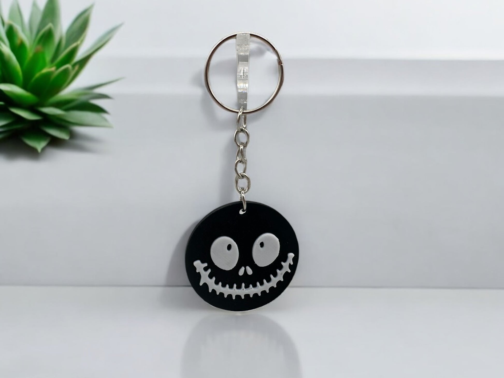 Schlüsselanhänger Halloween Gesicht 3D Druck PLA Schwarz von fks-design
