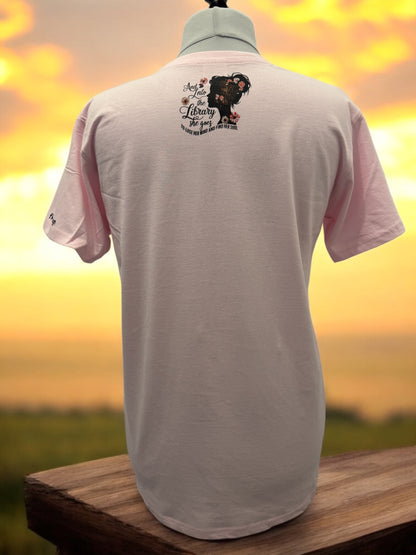 Unisex T-Shirt Into The Library Buchliebhaber Motiv-Shirt Rückseite von fks-design

