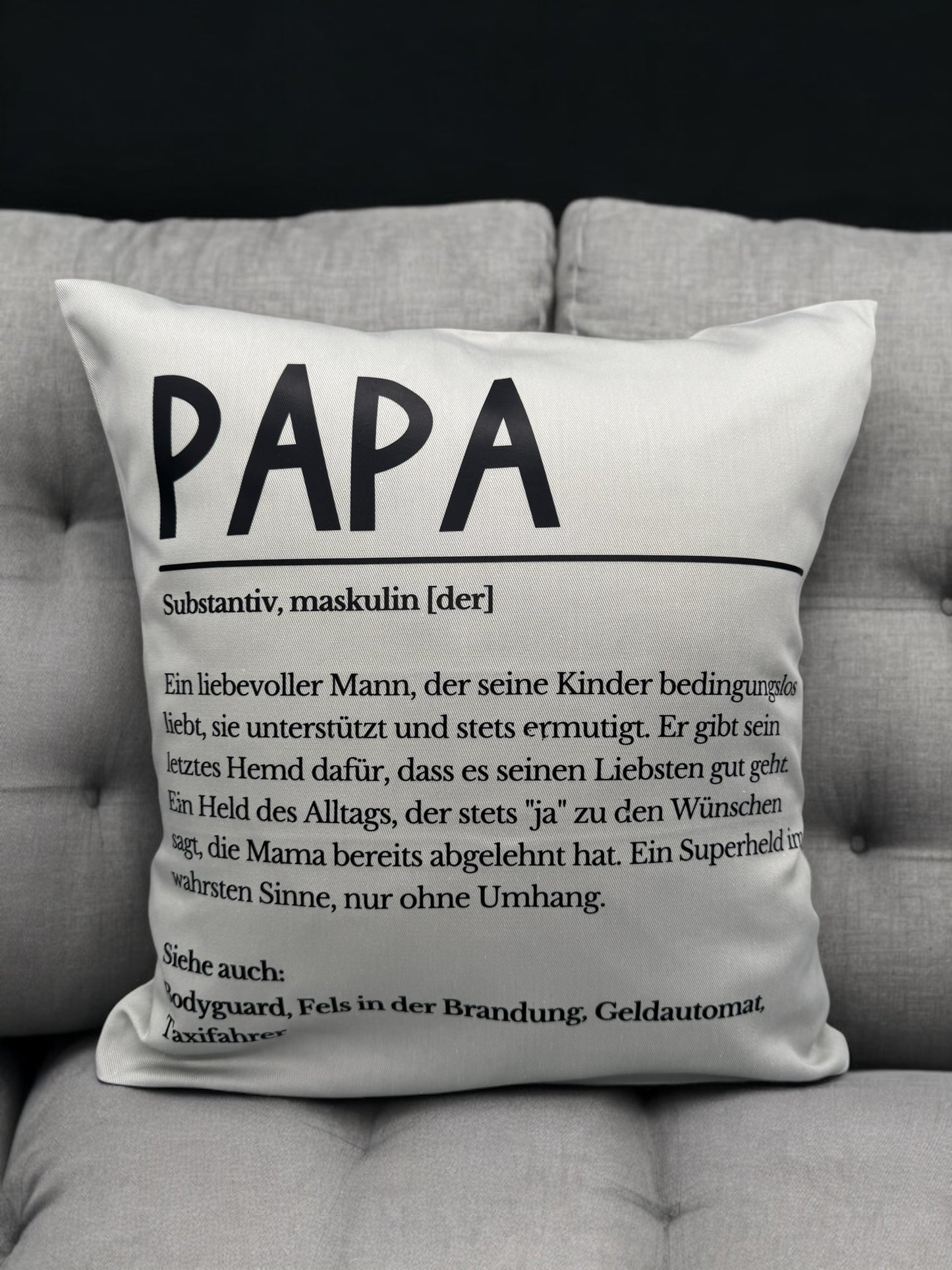 Kissenhülle Papa 40x40 cm von fks-design - DTF Druck liebevolles Vatertag-Geschenk
