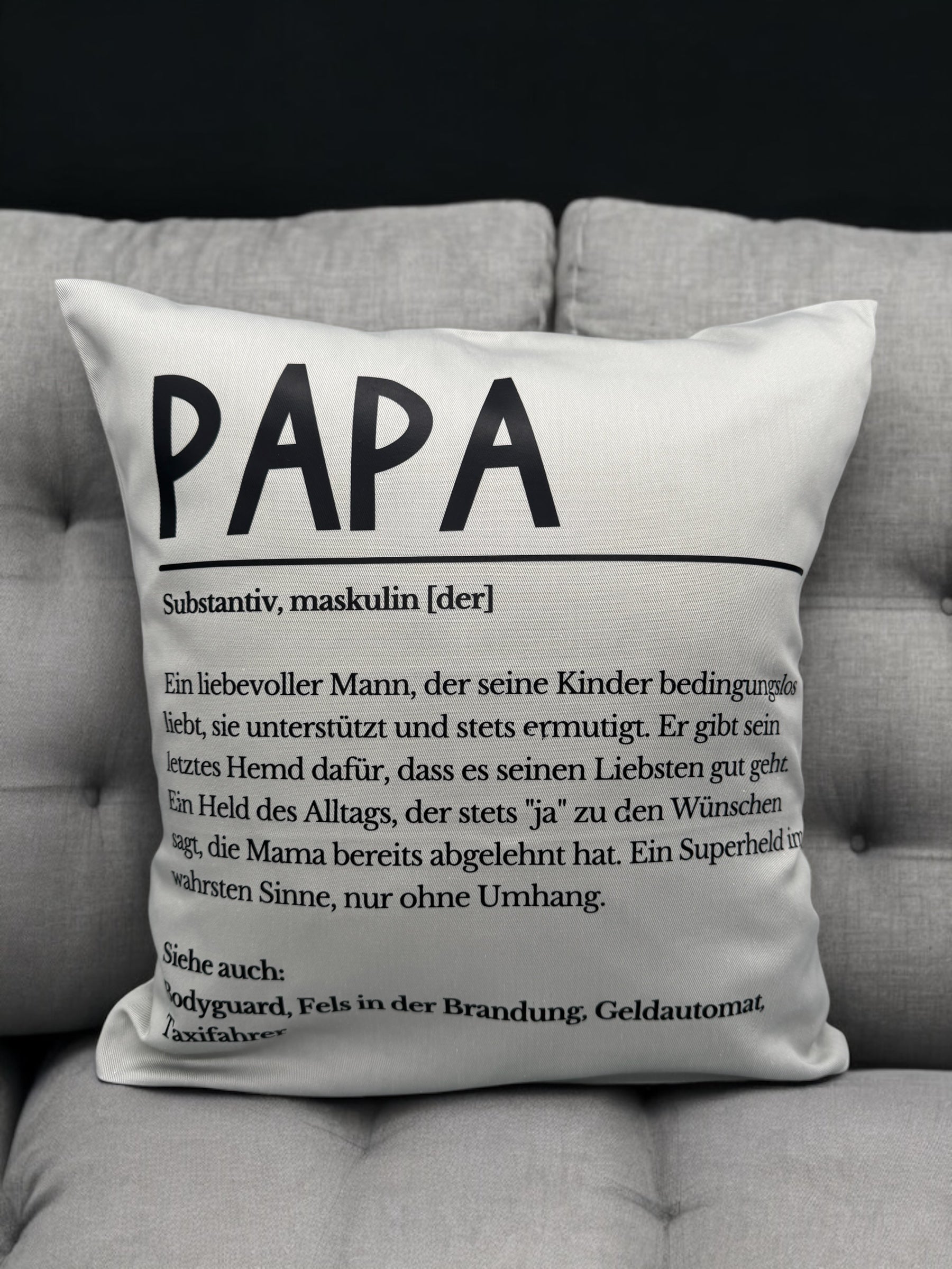Kissenhülle Papa 40x40 cm von fks-design - DTF Druck liebevolles Vatertag-Geschenk
