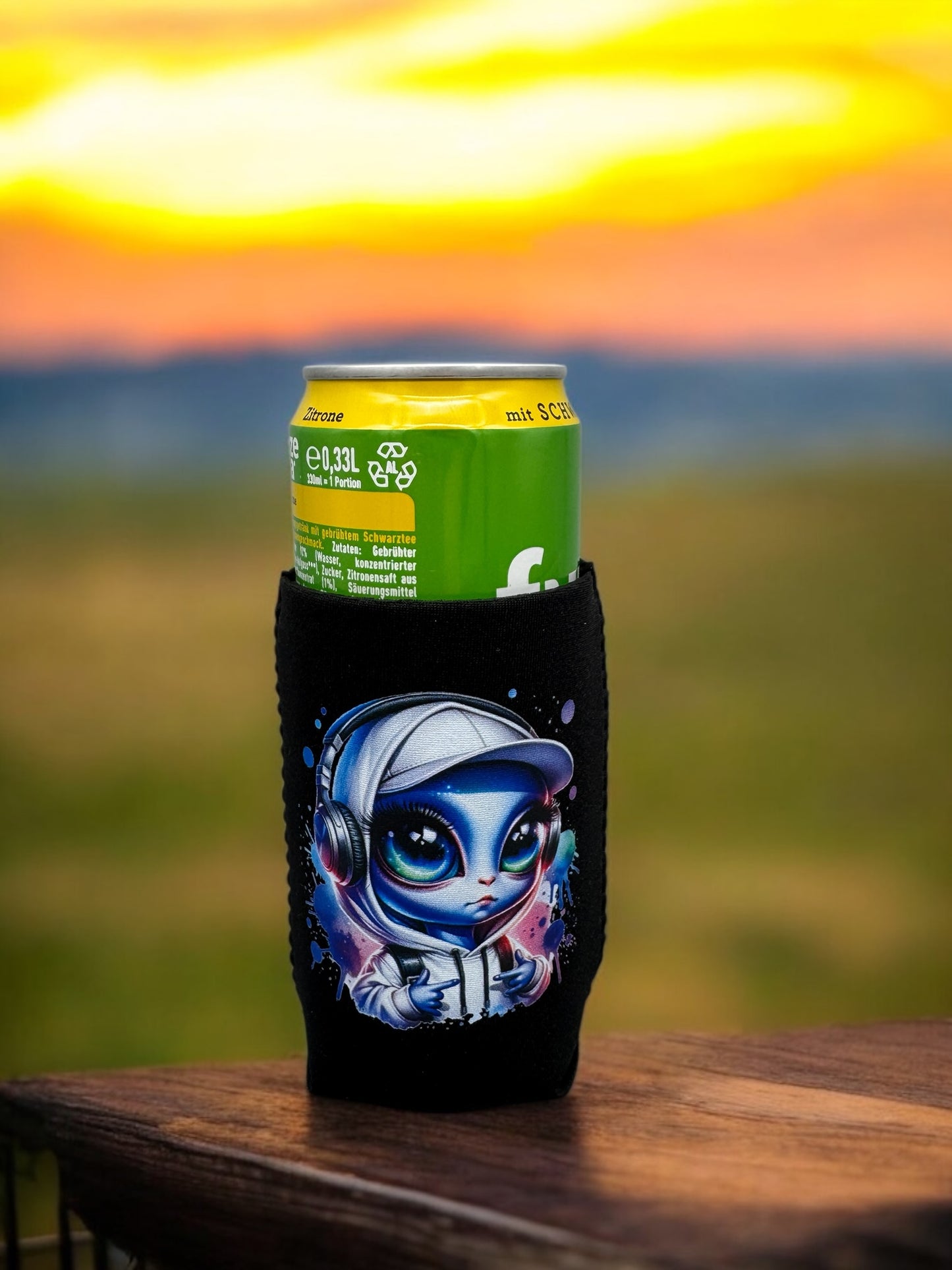 Dosenmanschette Hip Hop Alien - Neopren Dosenkühler DTF-Druck - fks-design
