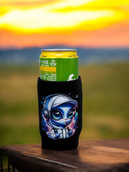Dosenmanschette Hip Hop Alien - Neopren Dosenkühler DTF-Druck - fks-design
