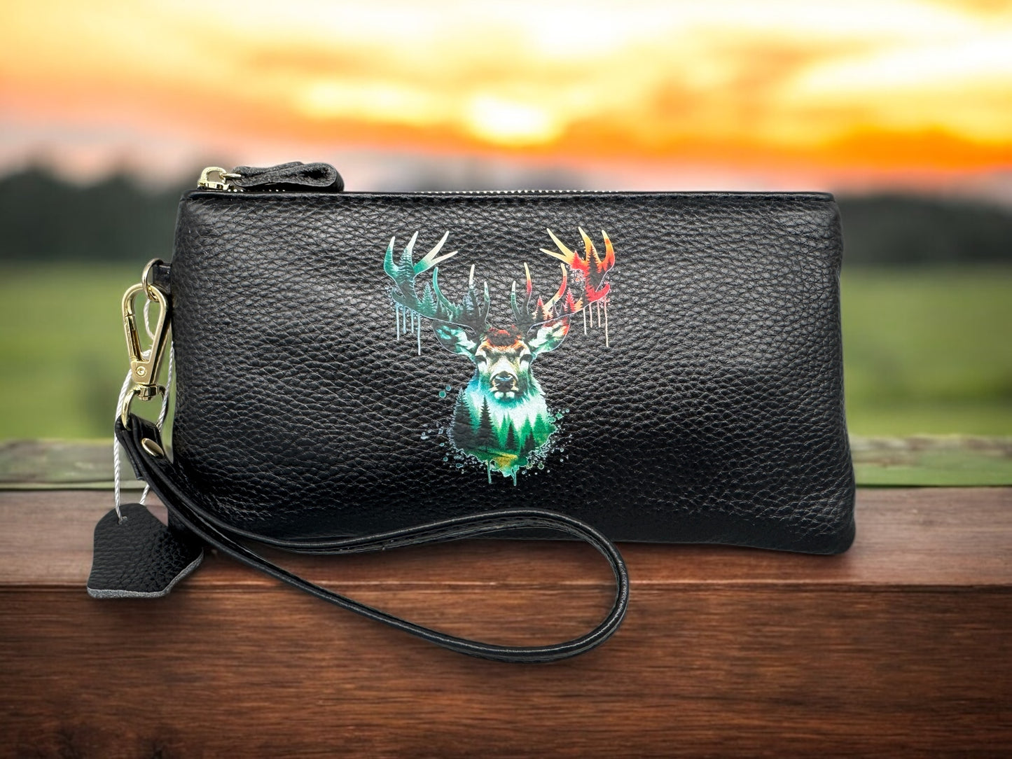 Modische Handtasche! Multi - Reißverschluss - Geldbörse! Handy - Tasche " Hirsch "!