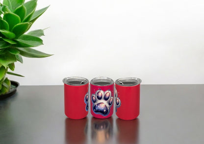 Mini Edelstahl Trinkbecher Pfote 6 mit Deckel und Trinkhalm 80ml von fks-design
