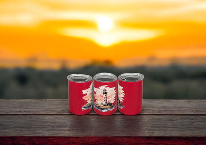 Mini Edelstahl Trinkbecher Leuchtturm 1 mit Deckel und Trinkhalm 80ml von fks-design
