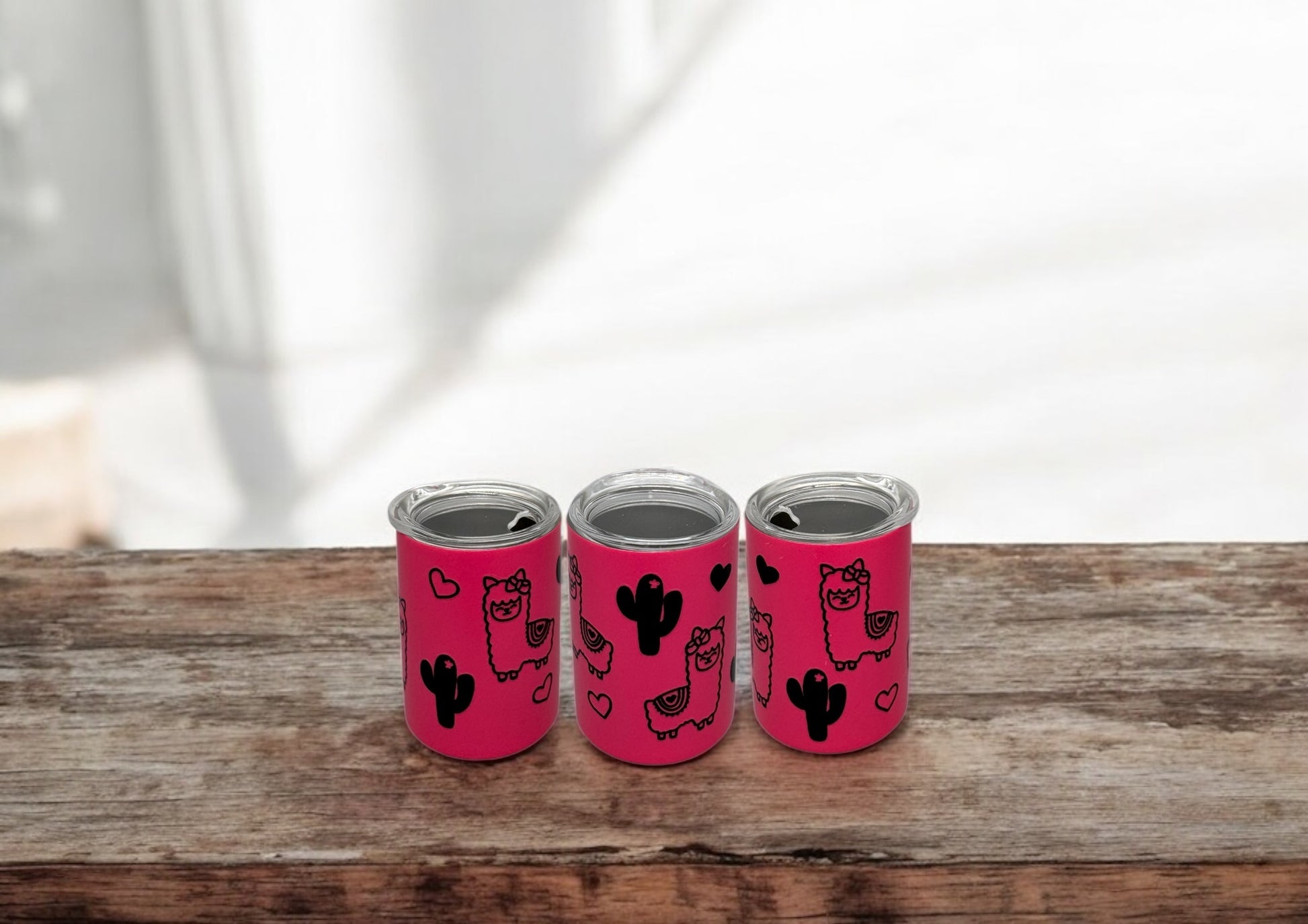 Mini Edelstahl Trinkbecher Lama mit Deckel und Trinkhalm 80ml von fks-design
